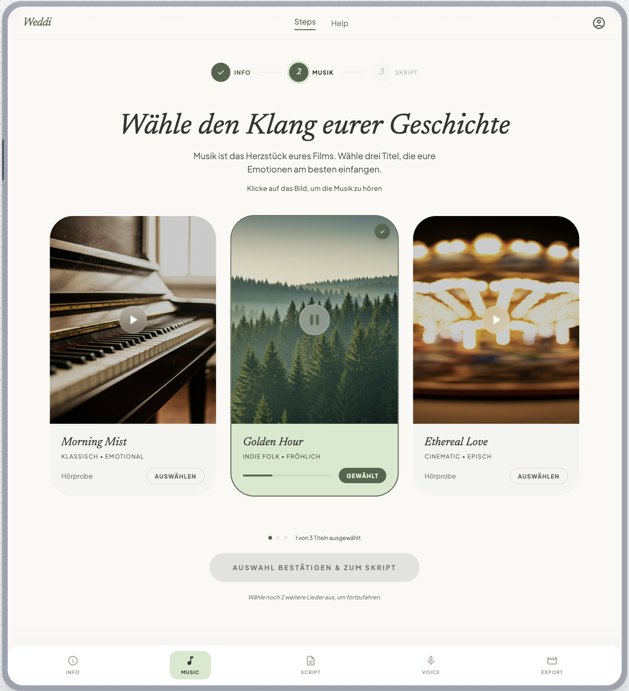 Musik wählen